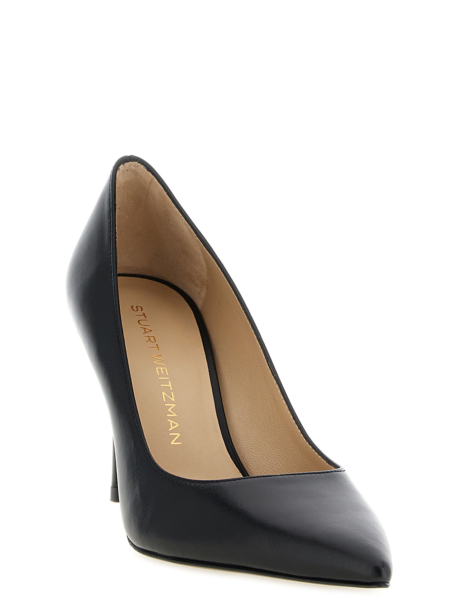 Stuart Weitzman Black Calfskin High-Heel Pumps