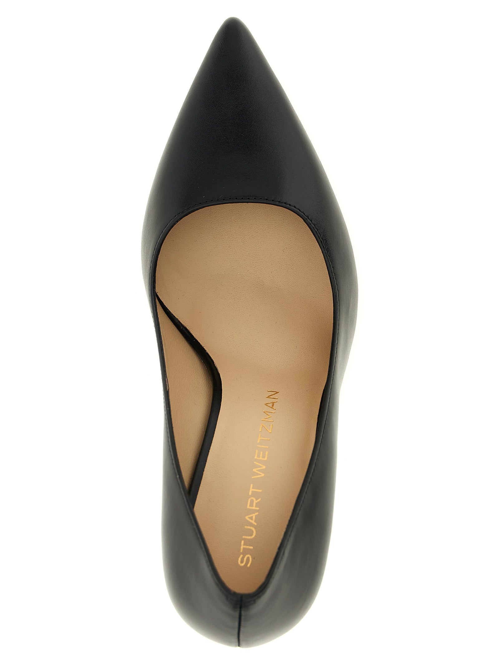 Stuart Weitzman Black Calfskin High-Heel Pumps