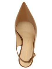 Stuart Weitzman Brown Calfskin Mid Heel Pumps