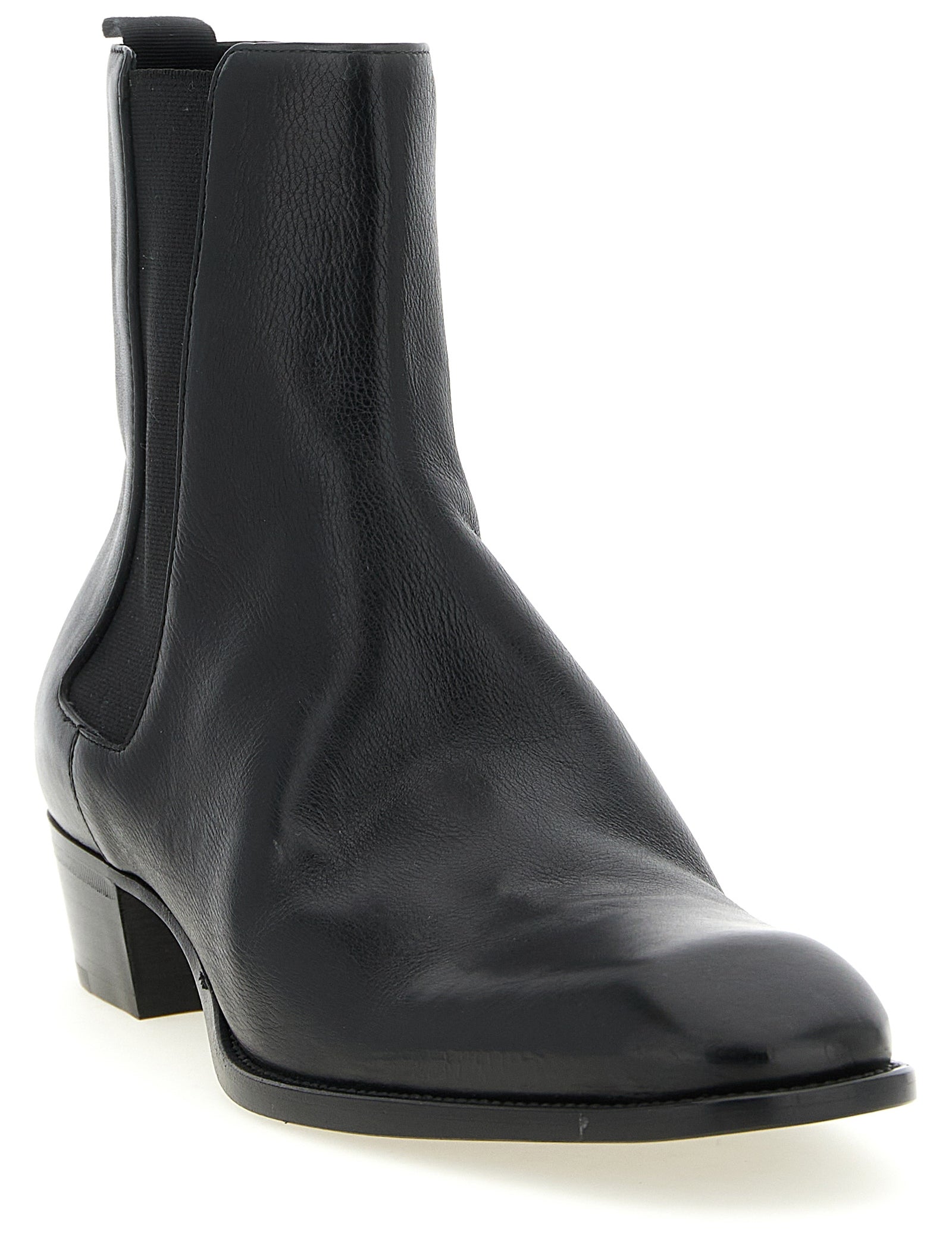 Saint Laurent Black Calfskin Chelsea Boots