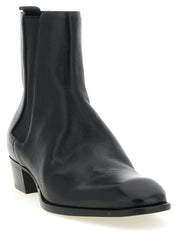 Saint Laurent Black Calfskin Chelsea Boots