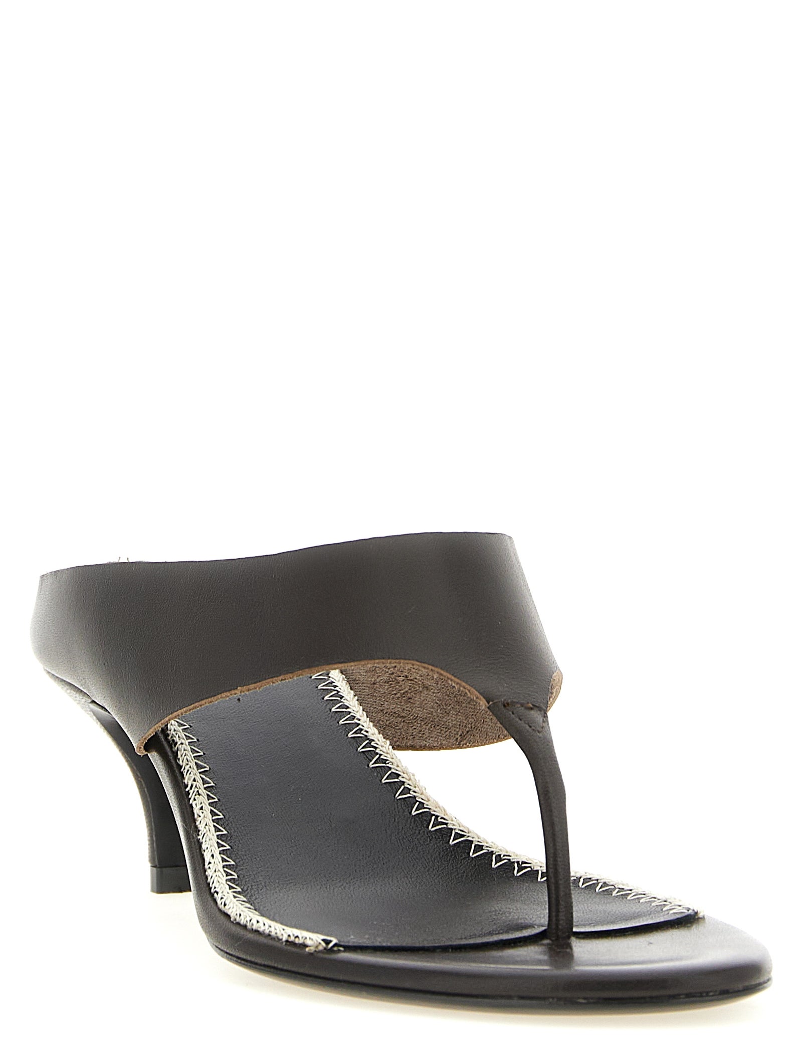 Magda Butrym Brown Napa Leather Stiletto Heel Sandals