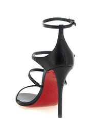Christian Louboutin Black Goatskin Stiletto Heel Sandals
