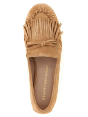 Stuart Weitzman Brown Calfskin Slip-On Loafers