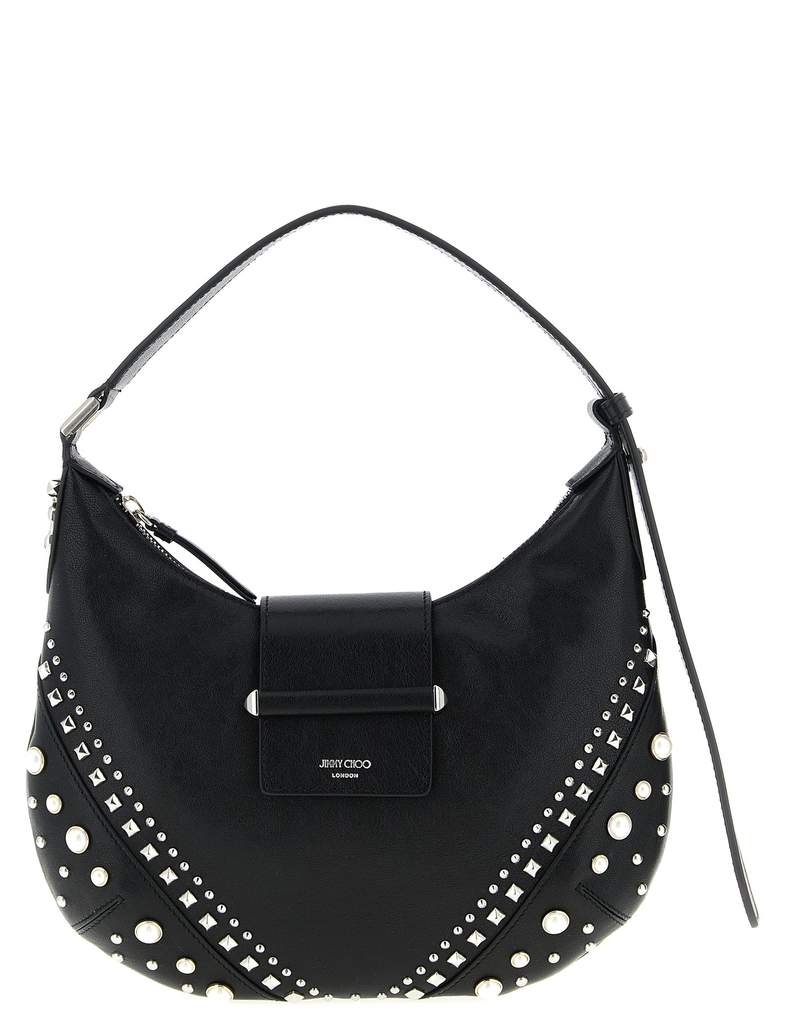 Jimmy Choo White Lamb Leather Shoulder Bag