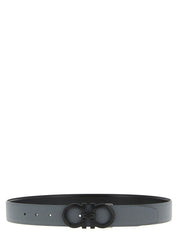 Ferragamo Gray Calfskin Reversible Belt