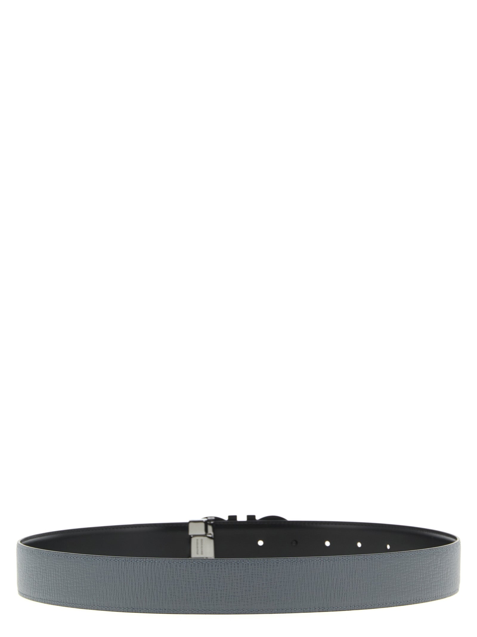 Ferragamo Gray Calfskin Reversible Belt