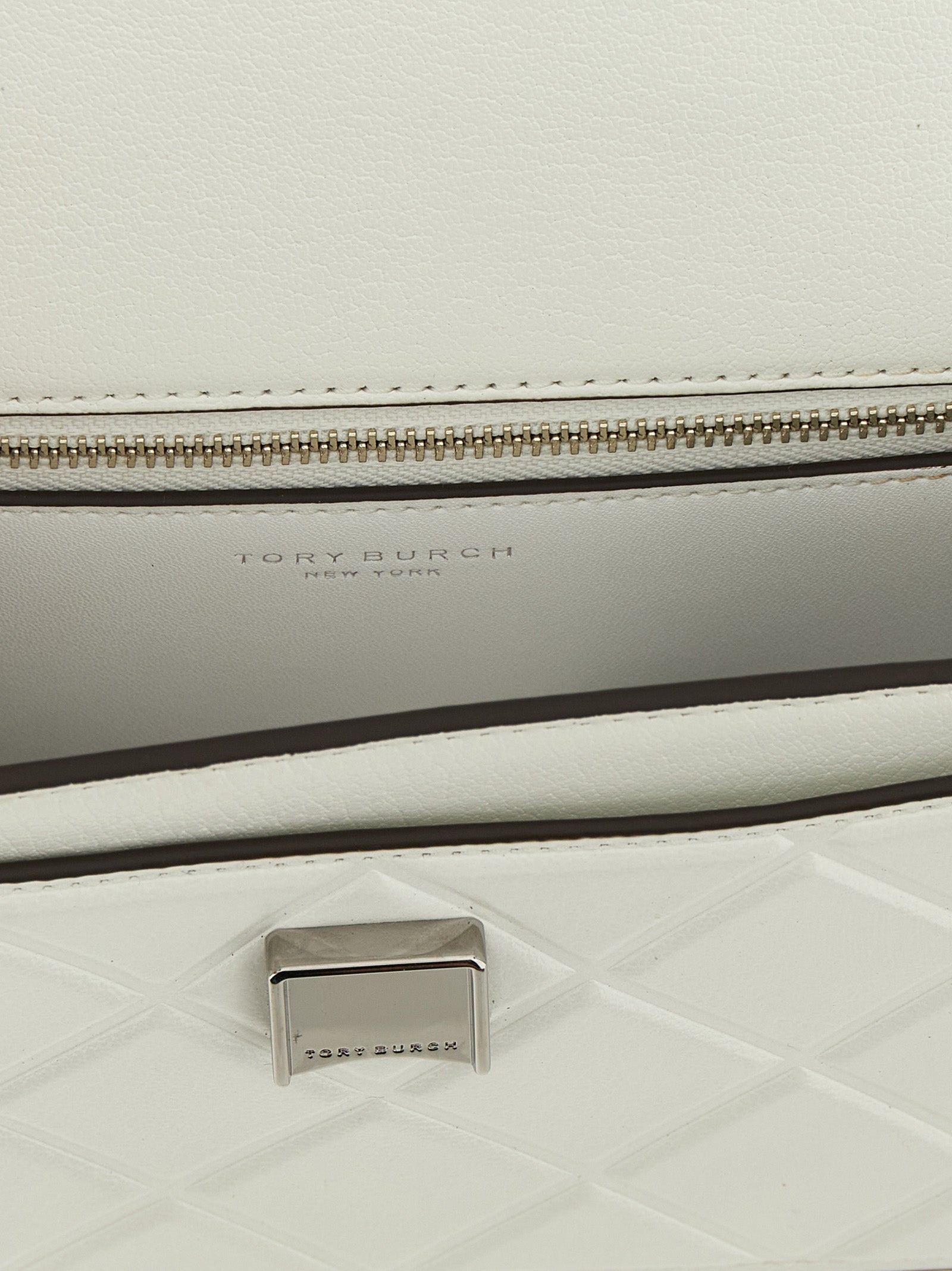 Tory Burch White Goat Leather Crossbody Bag