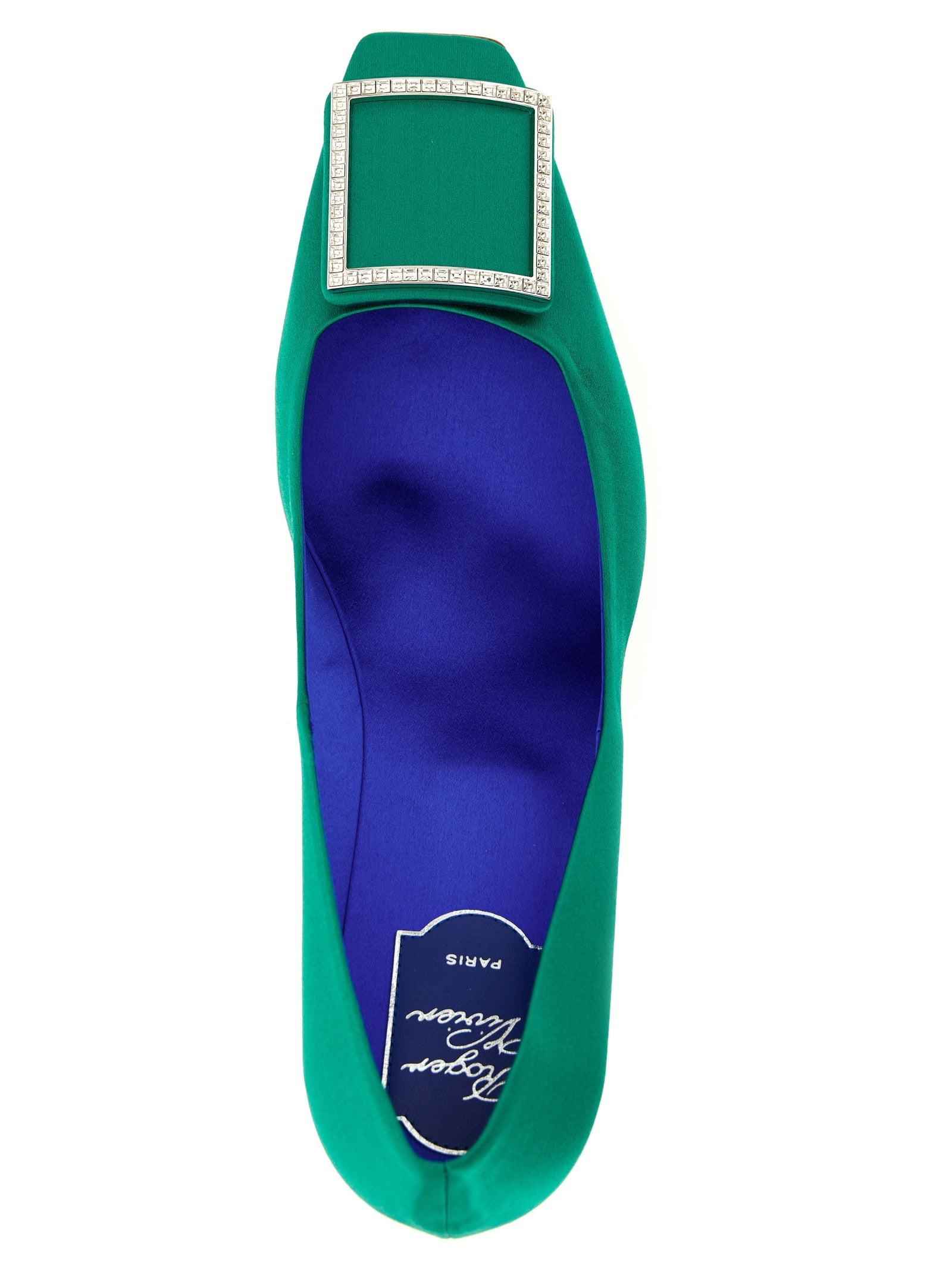Roger Vivier Green Viscose Mid Heel Pumps