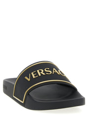 Versace Black Thermoplastic Polyurethane Slides