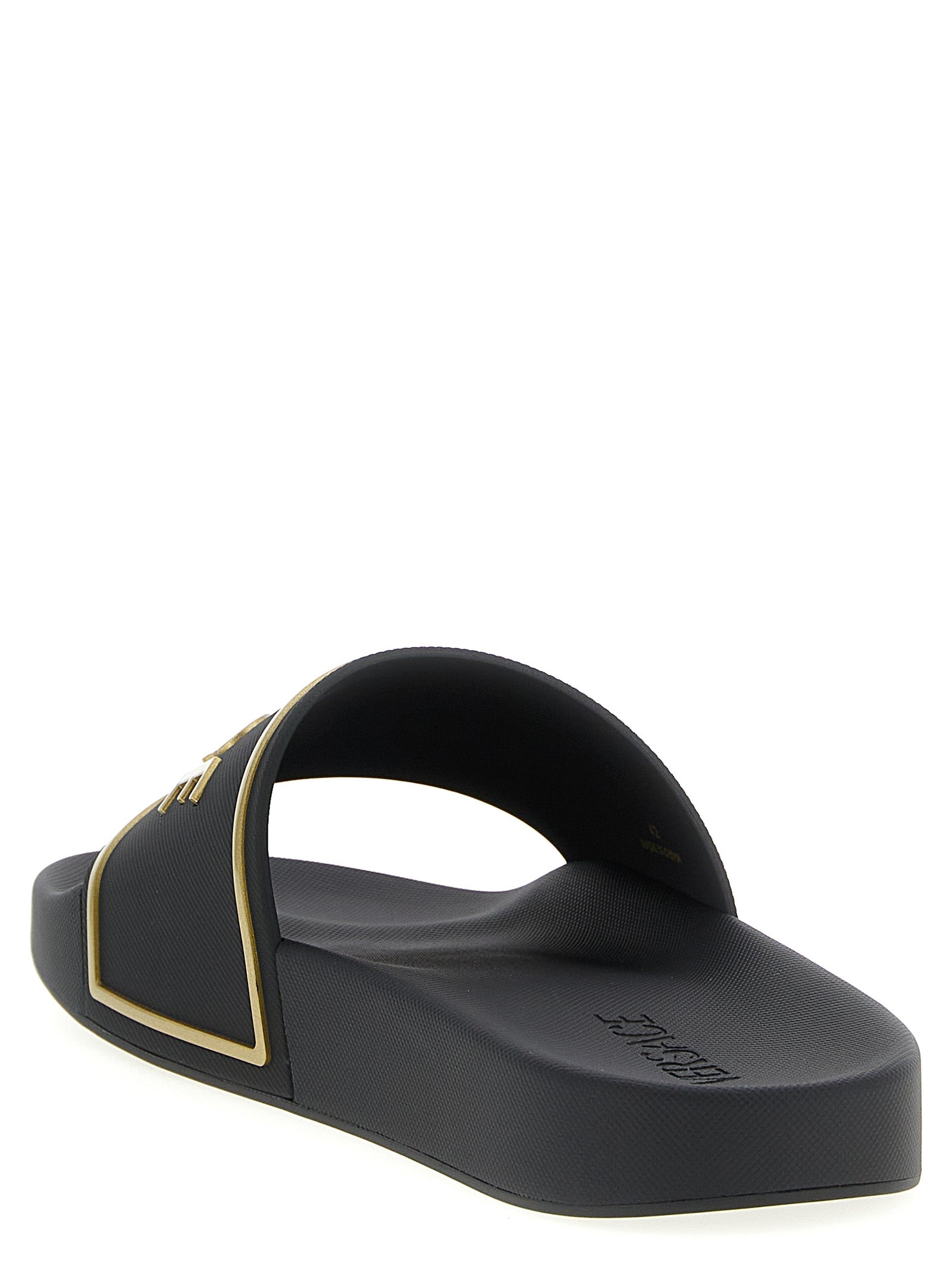 Versace Black Thermoplastic Polyurethane Slides