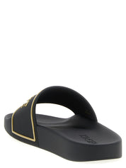 Versace Black Thermoplastic Polyurethane Slides