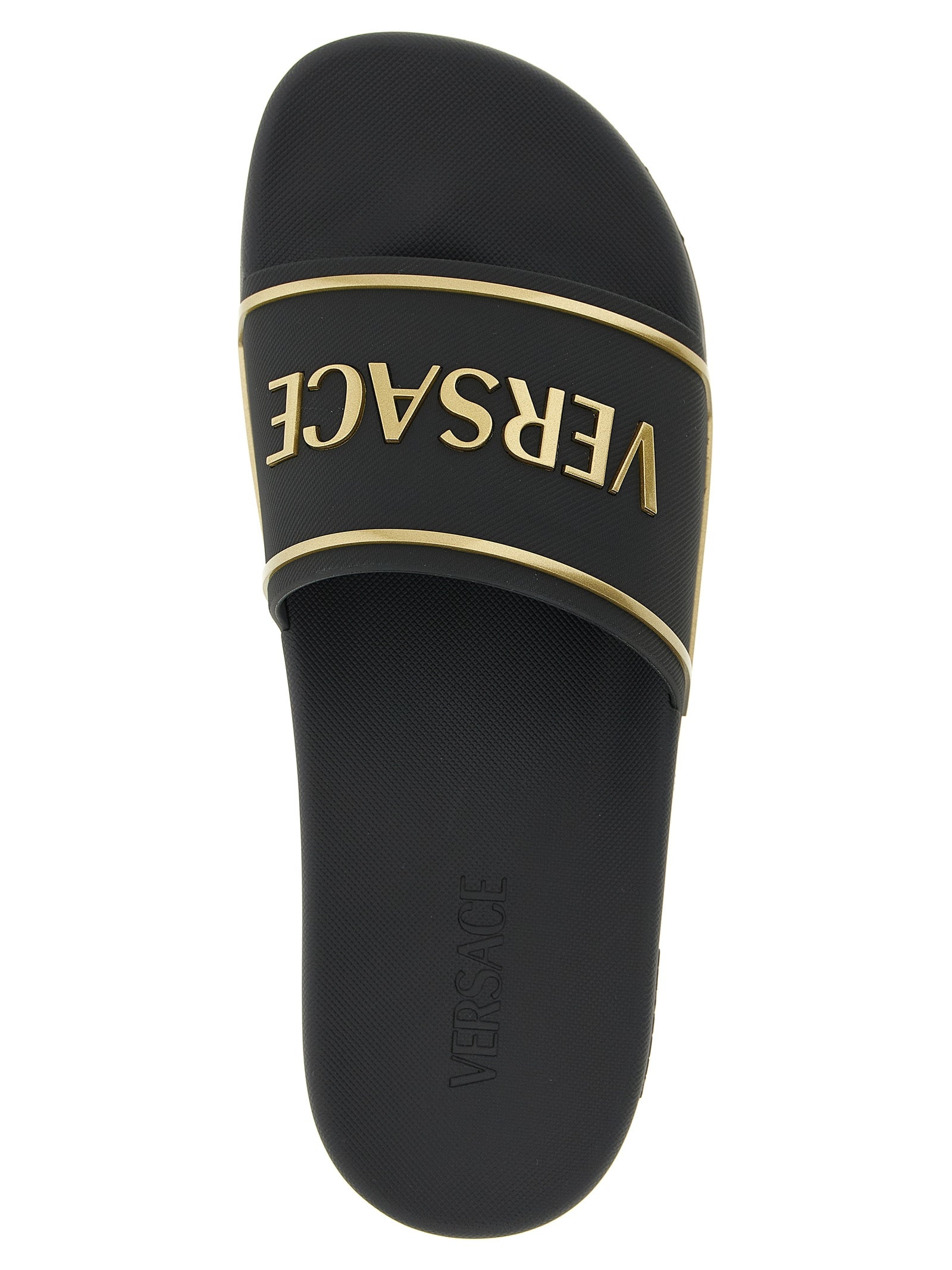 Versace Black Thermoplastic Polyurethane Slides