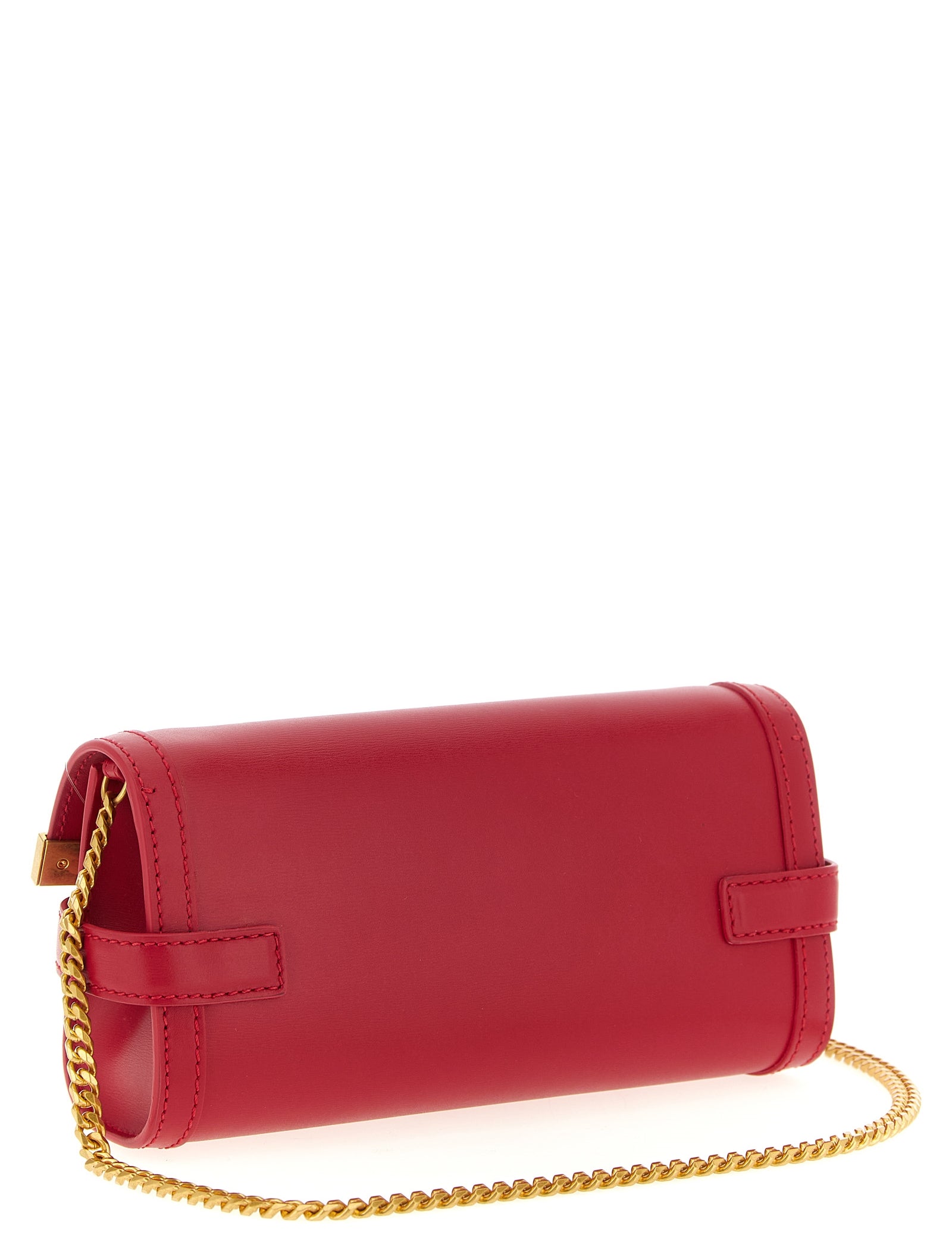 Balmain Fuchsia Calfskin Clutch Bag