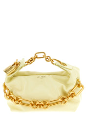 Balmain Yellow Bicolor Calfskin Handbag
