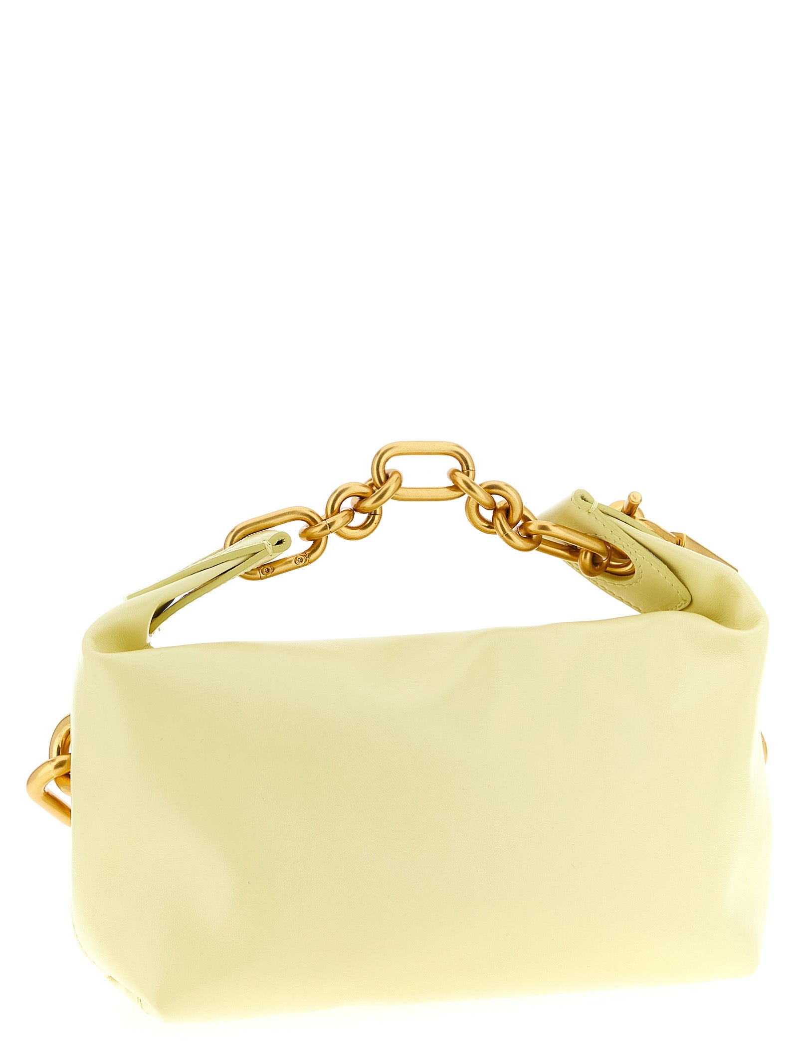 Balmain Yellow Bicolor Calfskin Handbag