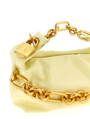 Balmain Yellow Bicolor Calfskin Handbag