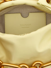 Balmain Yellow Bicolor Calfskin Handbag