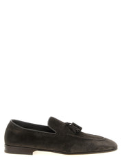 Brunello Cucinelli Gray Calfskin Slip-On Loafers