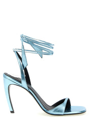The Attico Light Blue Calfskin Stiletto Heel Sandals