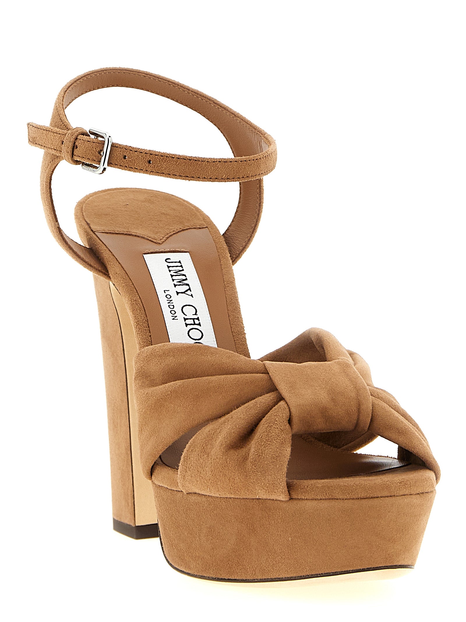 Jimmy Choo Brown Suede Stiletto Heel Sandals
