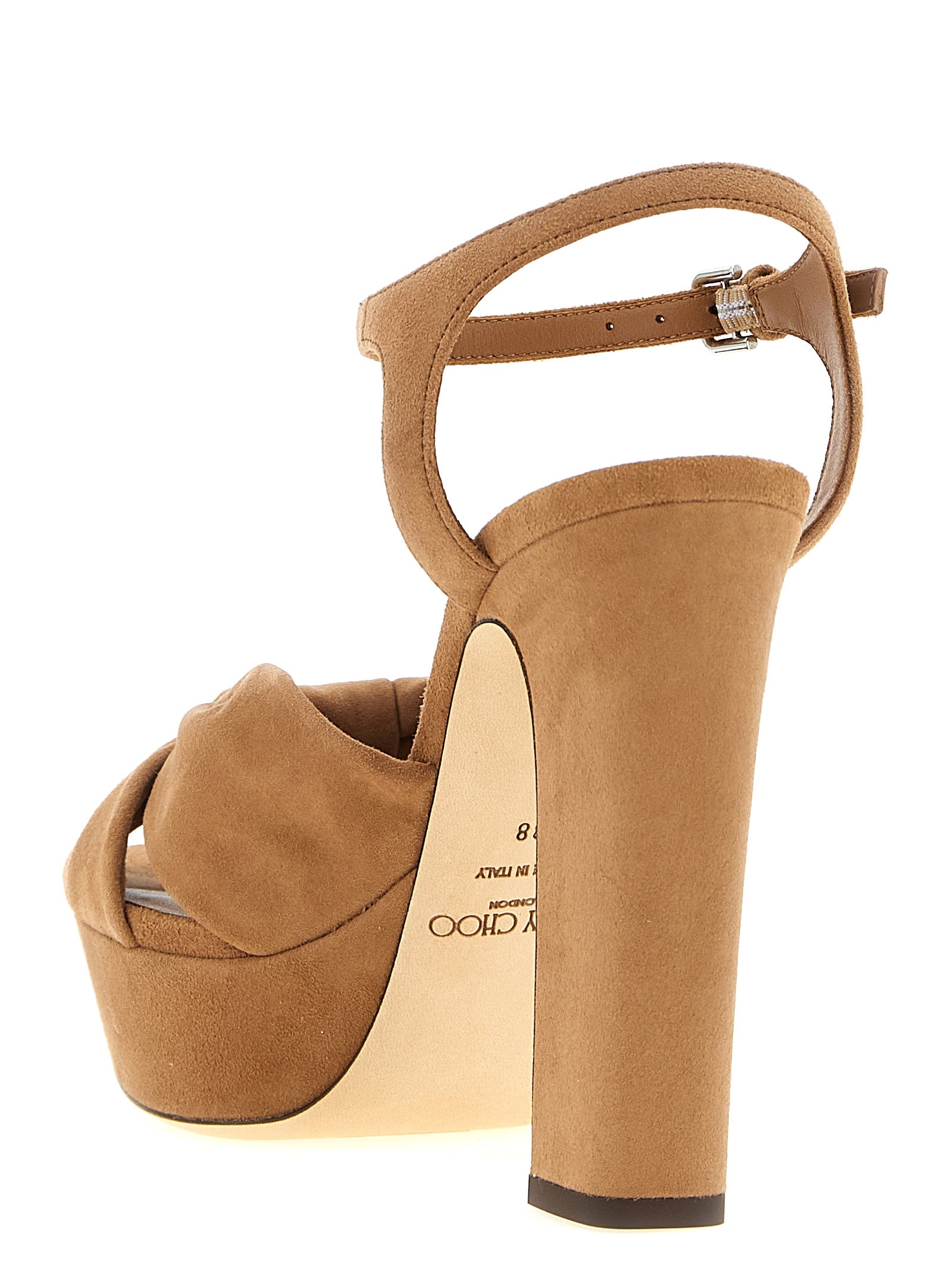 Jimmy Choo Brown Suede Stiletto Heel Sandals