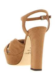 Jimmy Choo Brown Suede Stiletto Heel Sandals
