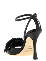 Jimmy Choo Black Leather Stiletto Heel Sandals