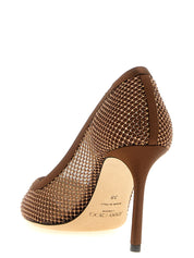 Jimmy Choo Brown Mesh and Crystal High Heel Pumps