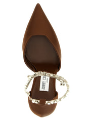 Jimmy Choo Brown Satin High-Heel Pumps