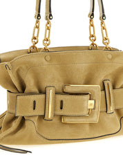 Balmain Beige Calfskin Shoulder Bag