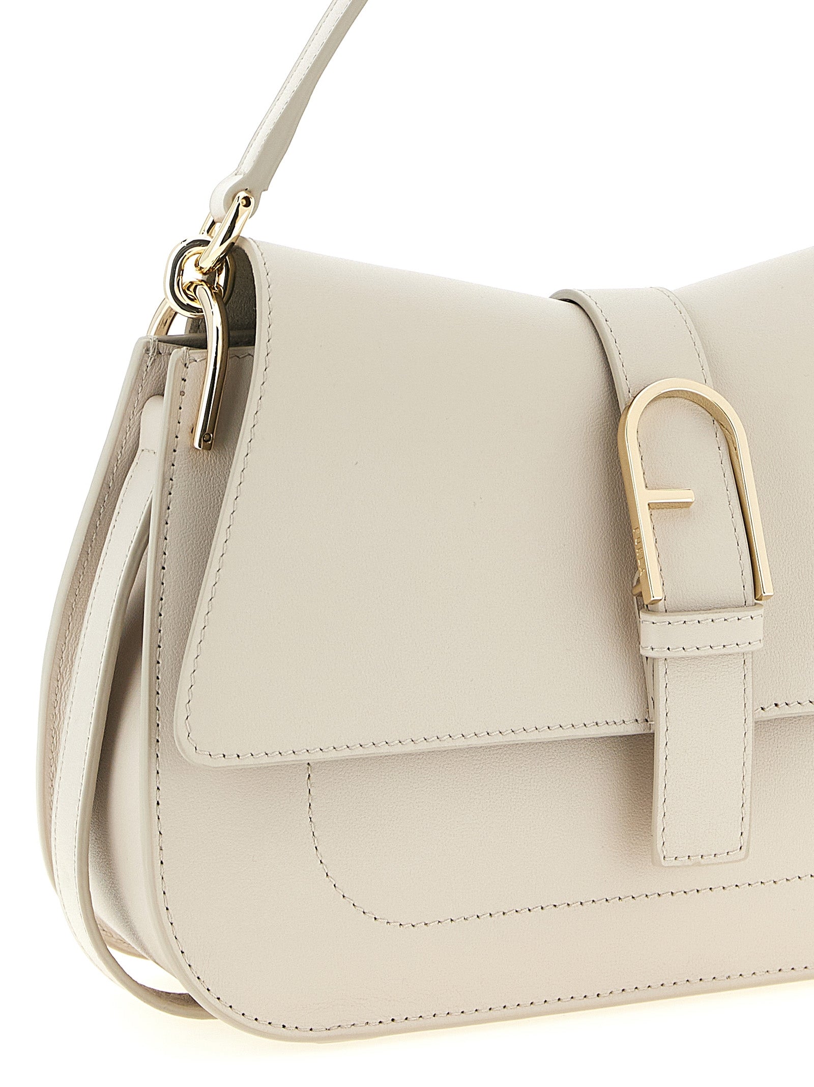 Furla Beige Calfskin Shoulder Bag