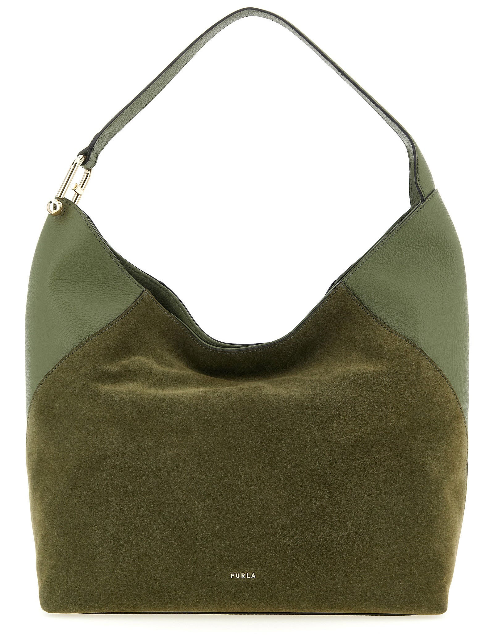 Furla Green Calfskin Shoulder Bag