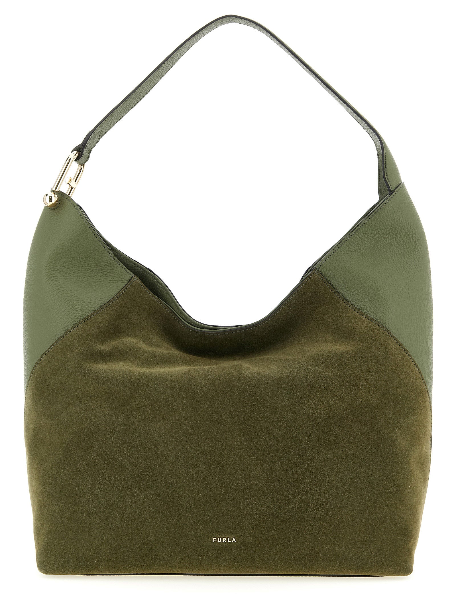 Furla Green Calfskin Shoulder Bag