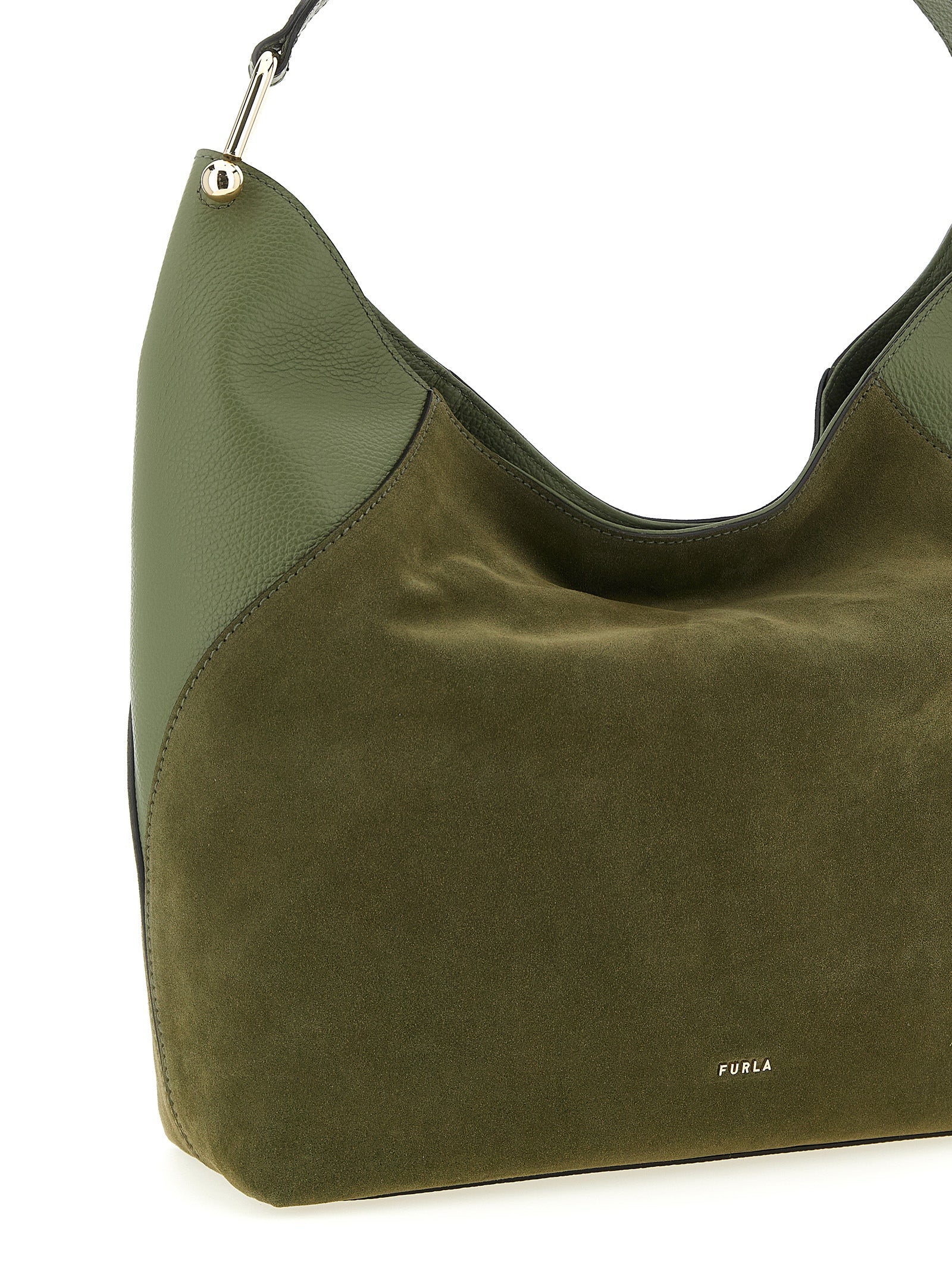 Furla Green Calfskin Shoulder Bag