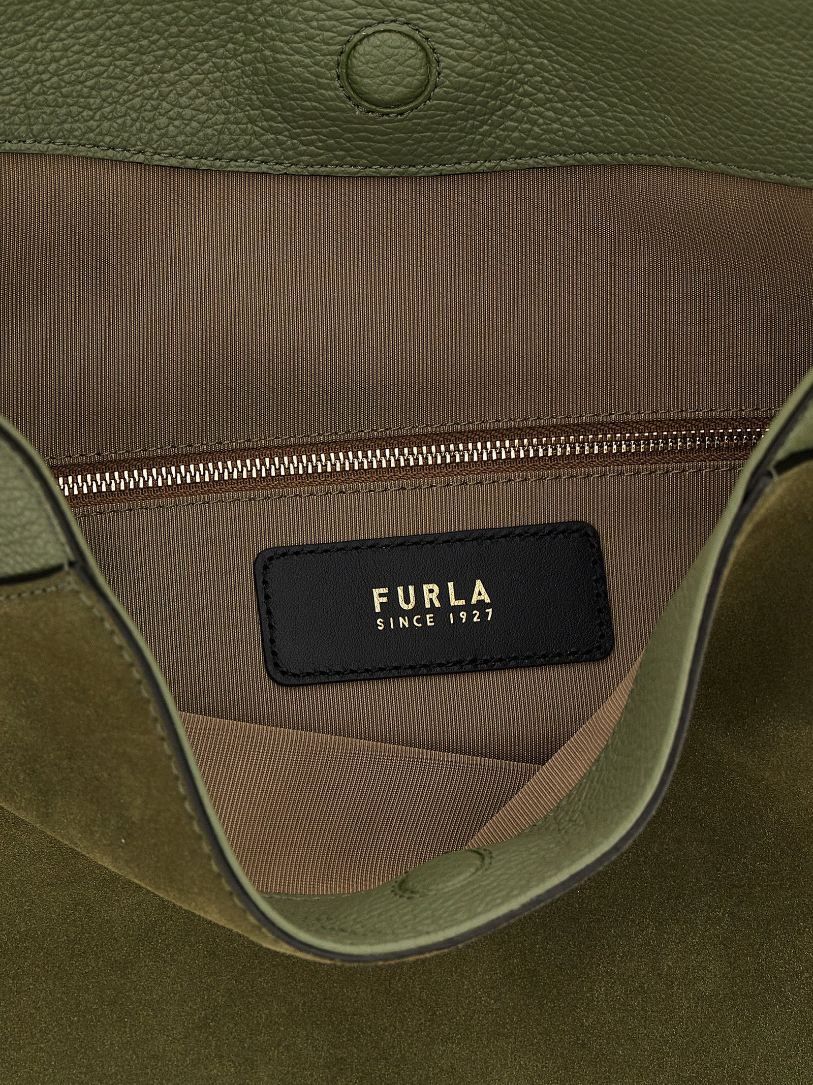Furla Green Calfskin Shoulder Bag