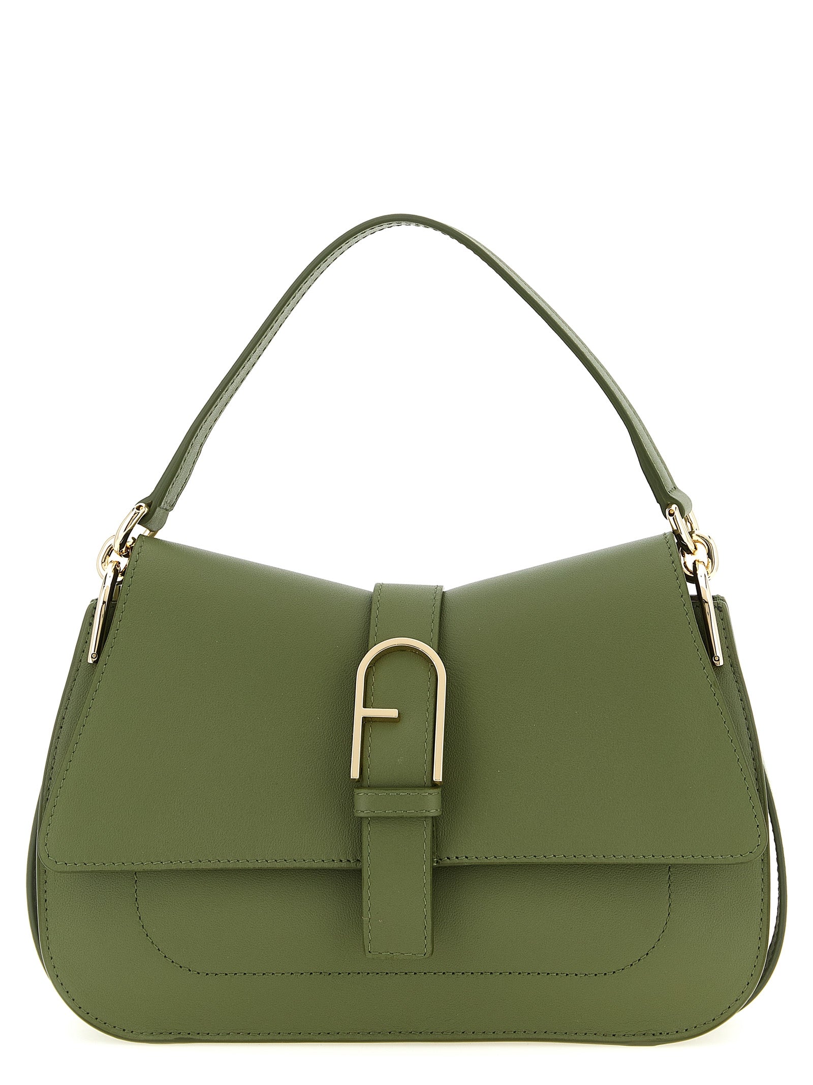 Furla Green Calfskin Shoulder Bag