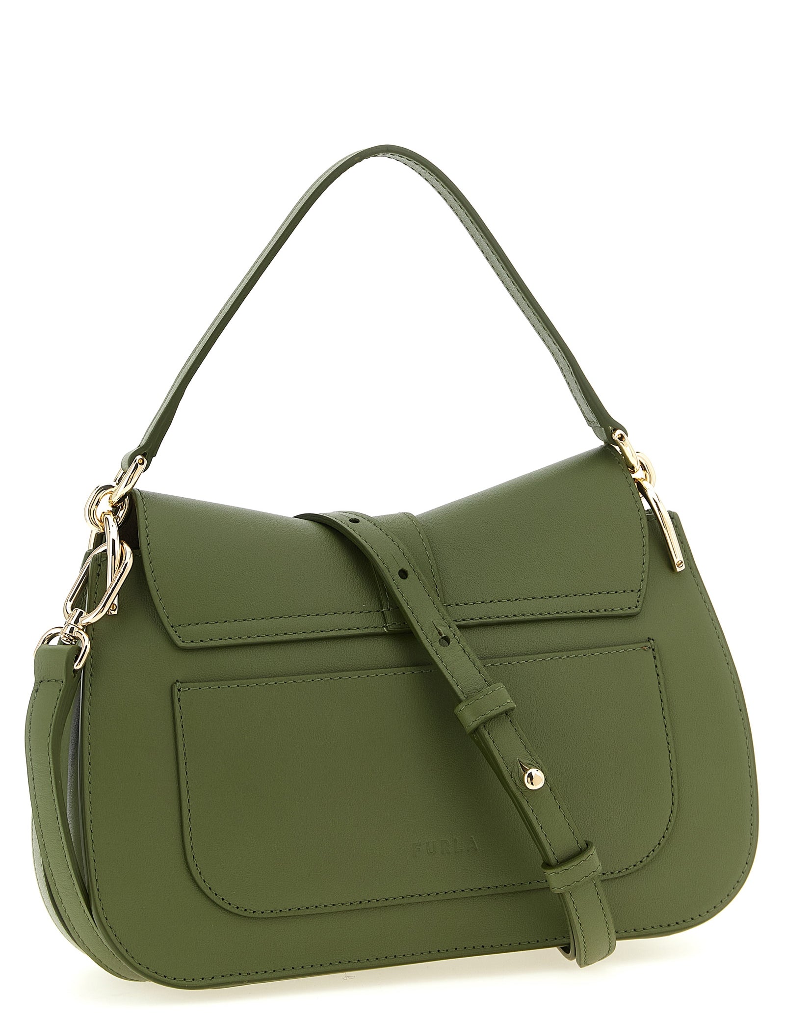Furla Green Calfskin Shoulder Bag