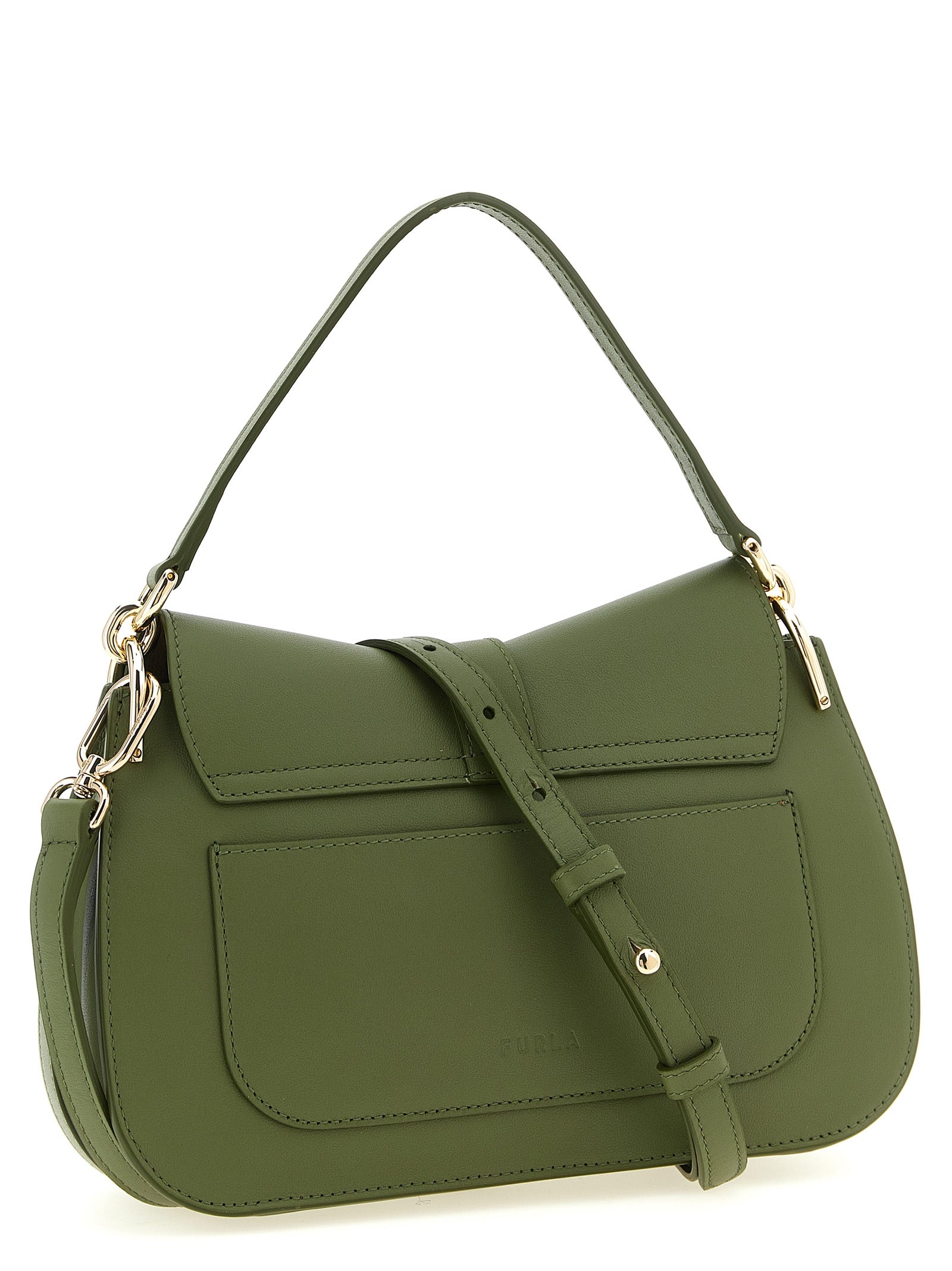 Furla Green Calfskin Shoulder Bag