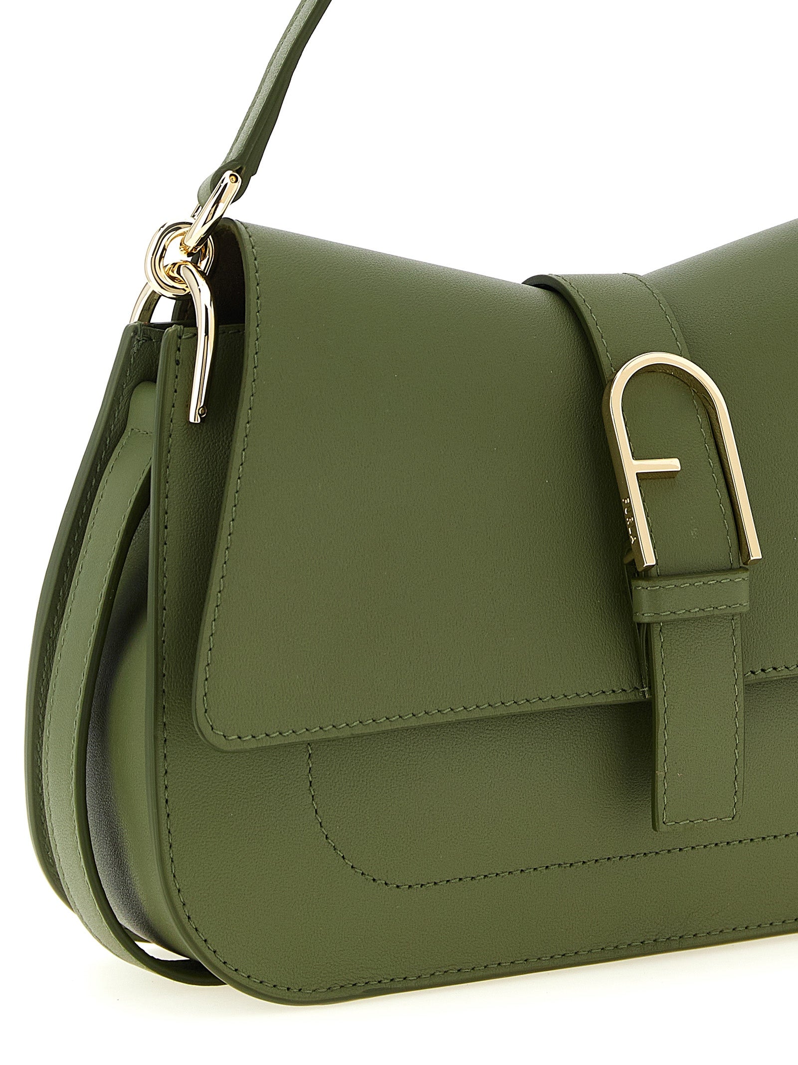Furla Green Calfskin Shoulder Bag