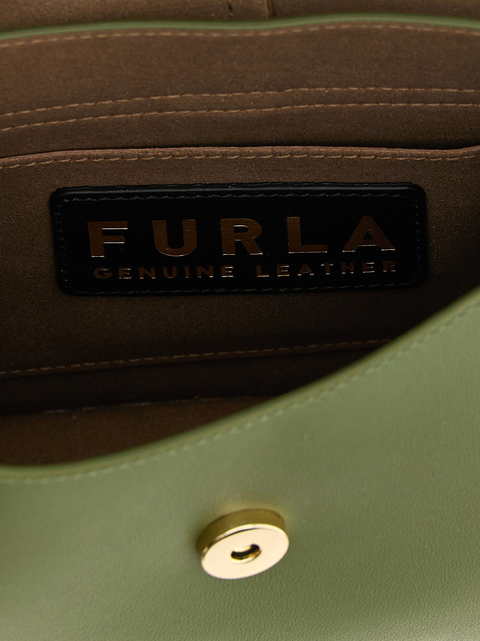 Furla Green Calfskin Shoulder Bag