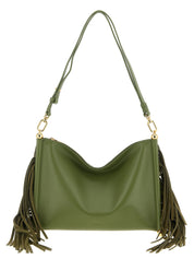 Furla Green Bicolor Lamb Leather Mini Shoulder Bag