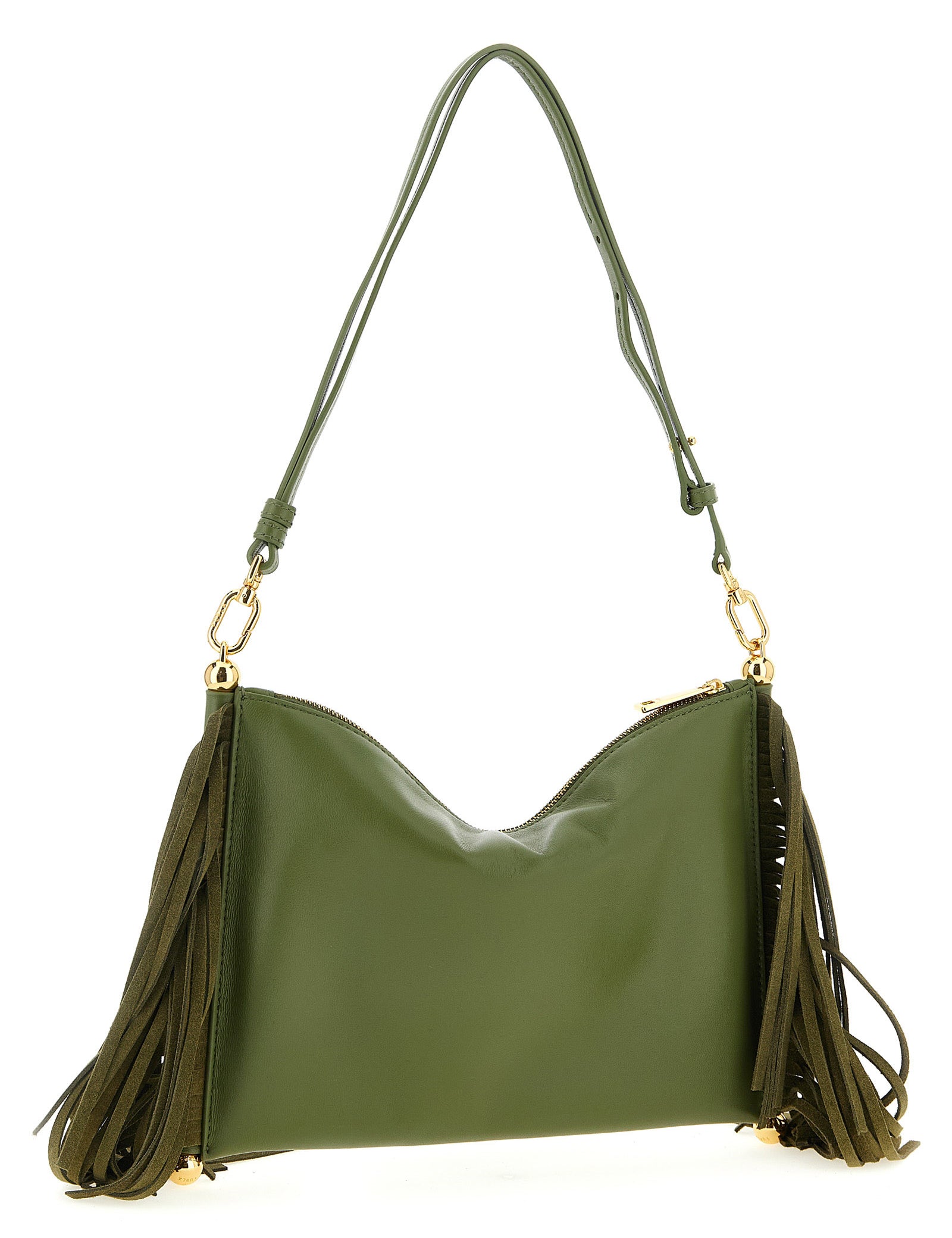 Furla Green Bicolor Lamb Leather Mini Shoulder Bag