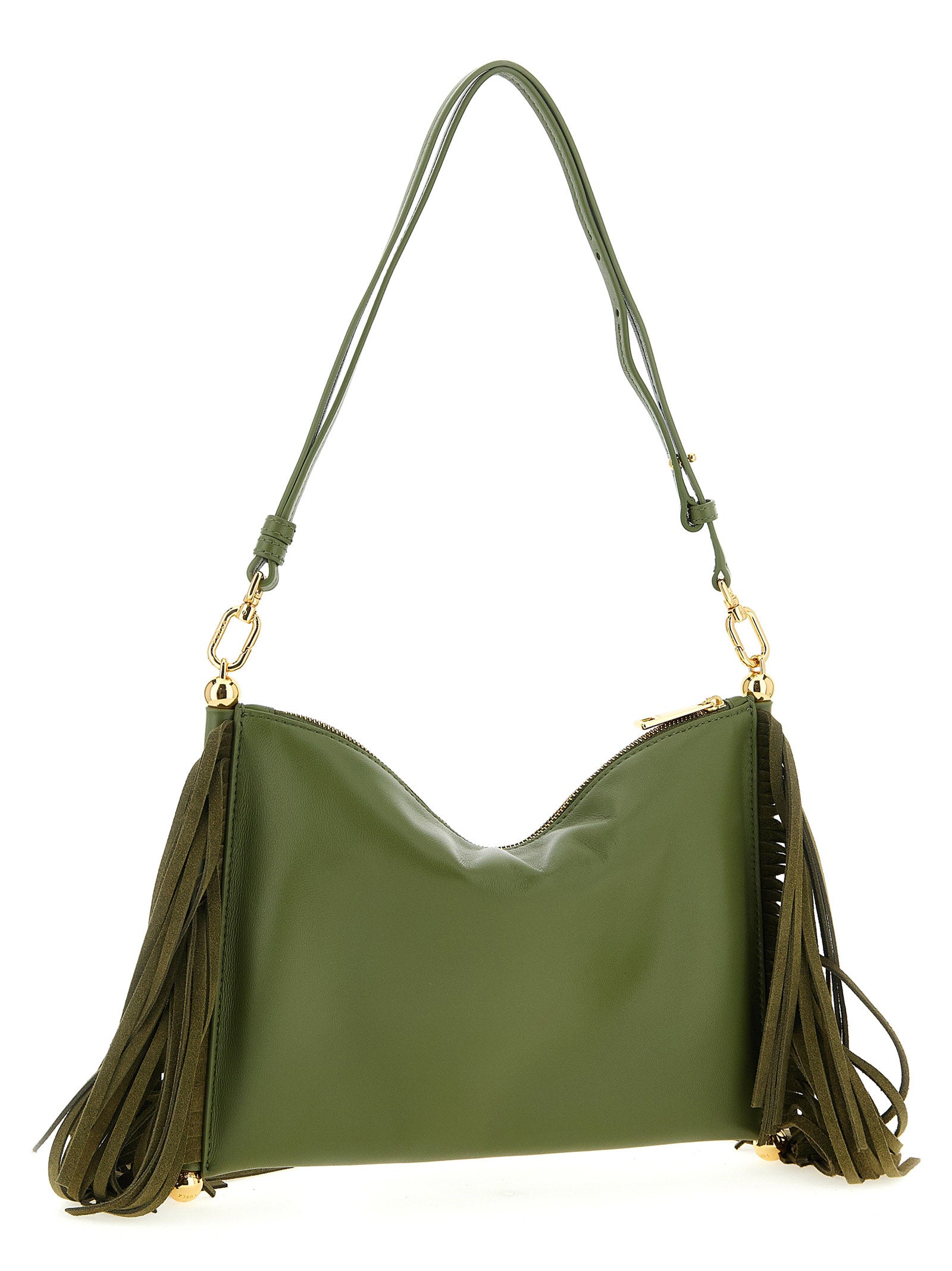 Furla Green Bicolor Lamb Leather Mini Shoulder Bag