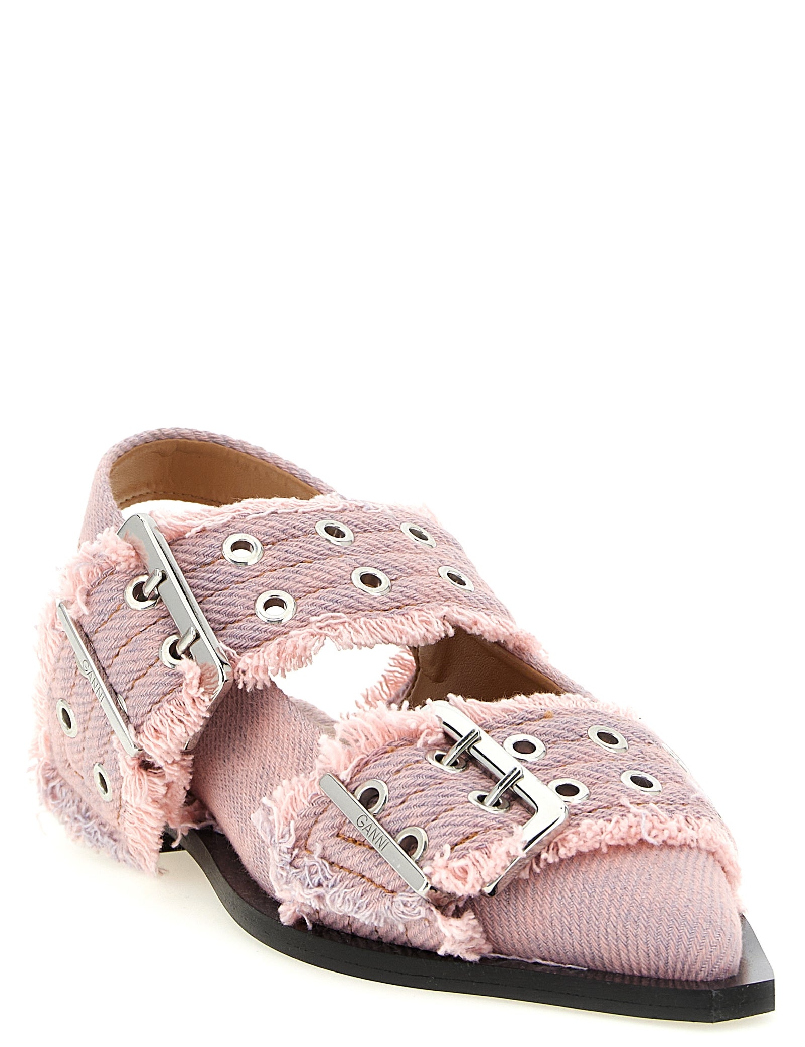 Ganni Pink Organic Cotton Slingbacks