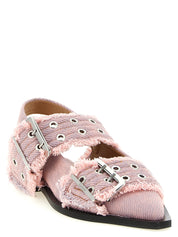 Ganni Pink Organic Cotton Slingbacks