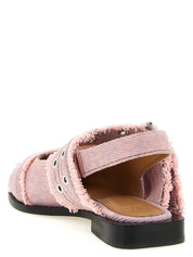 Ganni Pink Organic Cotton Slingbacks