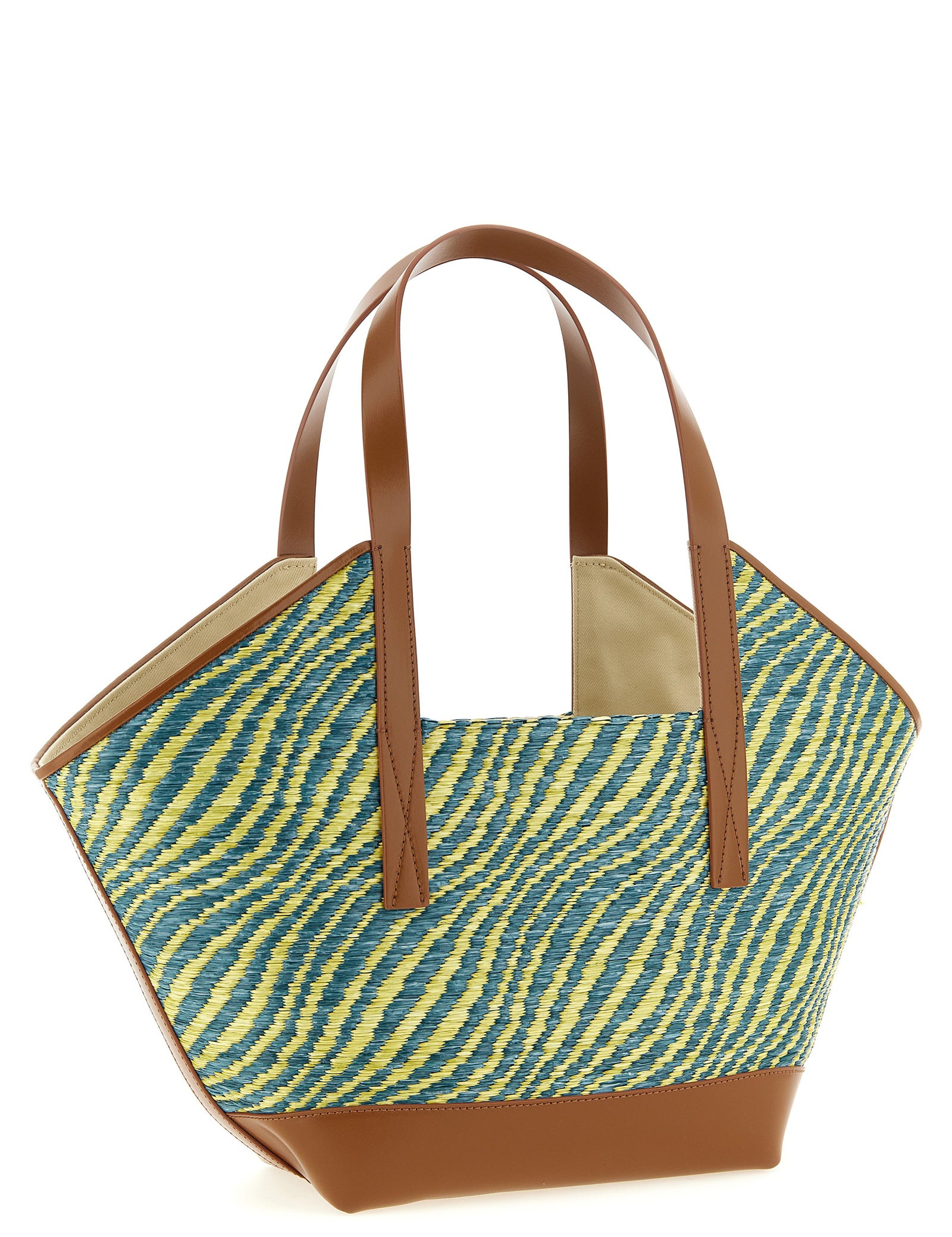 Marni Green Polyamide Trapezoidal Tote Bag