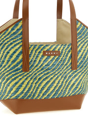 Marni Green Polyamide Trapezoidal Tote Bag