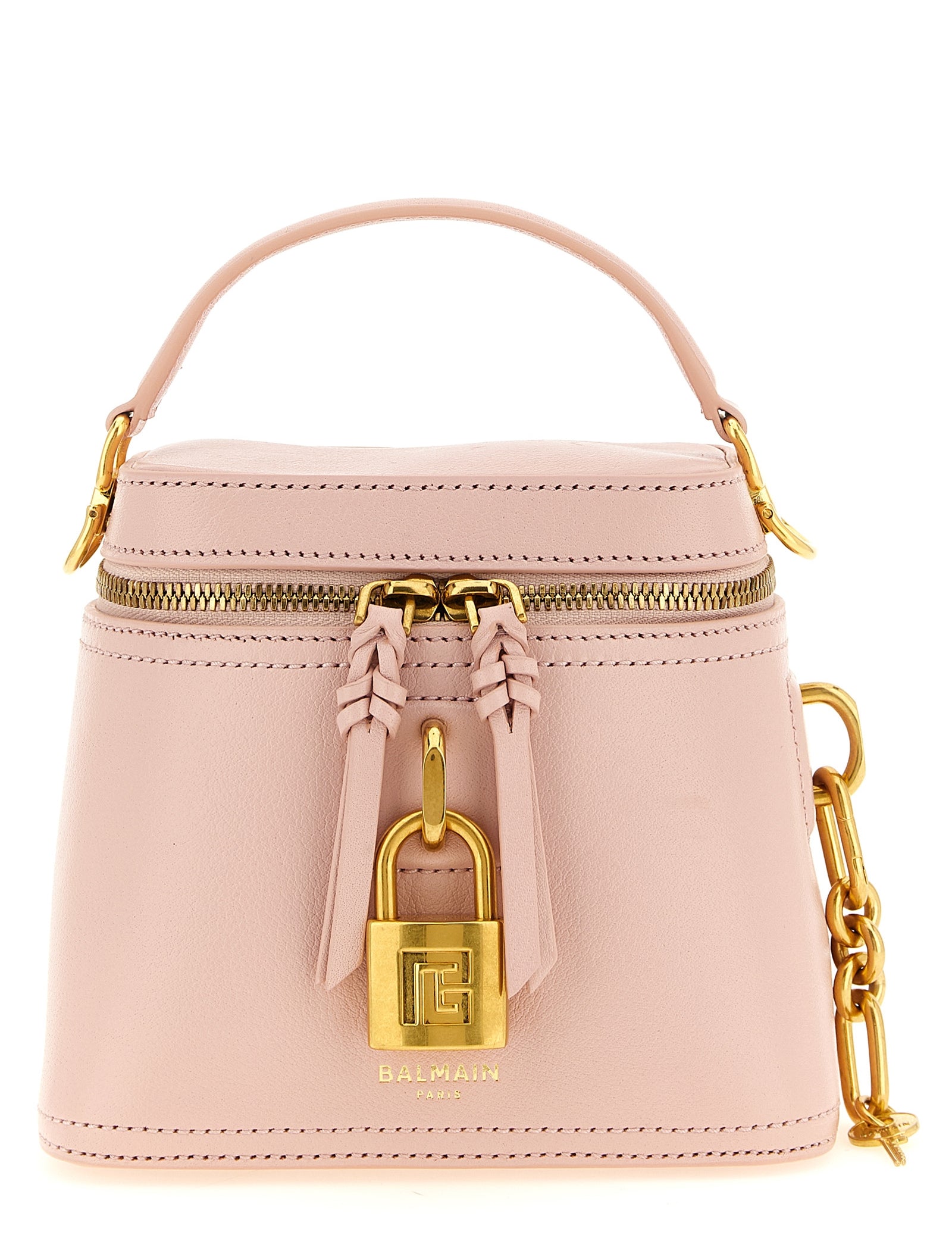 Balmain Pink Calfskin Handbag